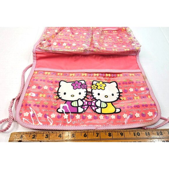 Hello Kitty Vintage 2002 Car Organizer Pink With Pockets & Drawstring Ties - Picture 12 of 12